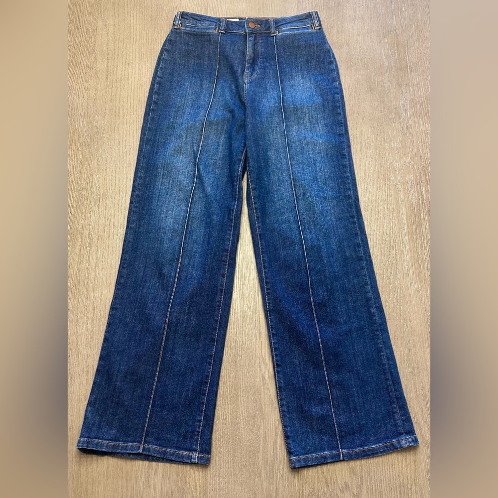 Pilcro Anthropologie High Rise Wide Leg Jeans Size 26 – Dark Wash – Front Seam
